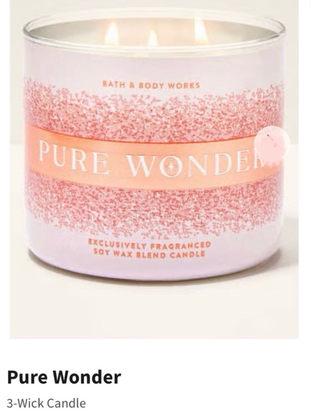 Bath & Body Works “Pure Wonder” 3-Wick Candle w Decorative Metal Lid | NIB